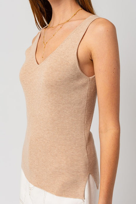 FINAL SALE Sandra Tank-Beige