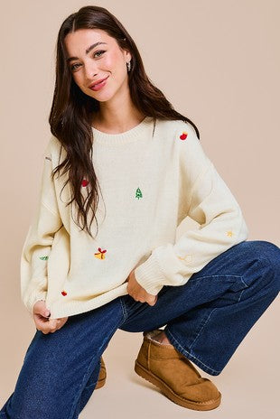 Embroidered Christmas Sweater