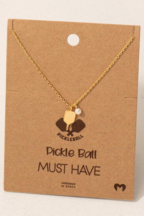 Pickle Ball Pearl Necklace