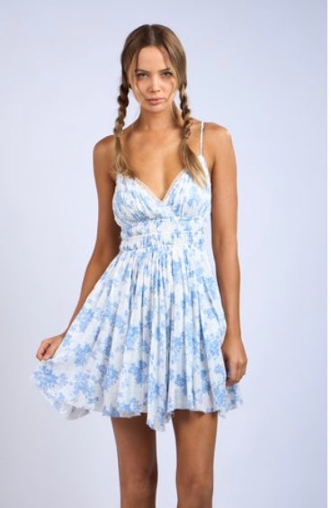 River Dress-Blue Floral