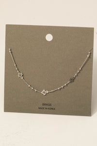 Carol Cross Necklace-Silver