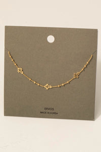 Carol Cross Necklace-Gold