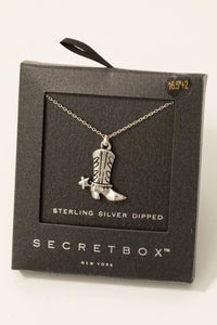 Laney Boot Necklace-Silver