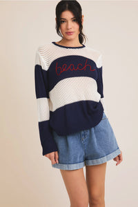 Beach Sweater-Navy