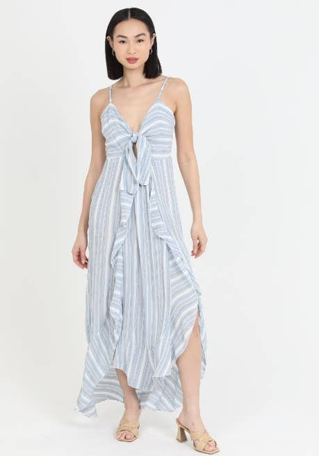 Malli Maxi Dress-Light Blue Striped