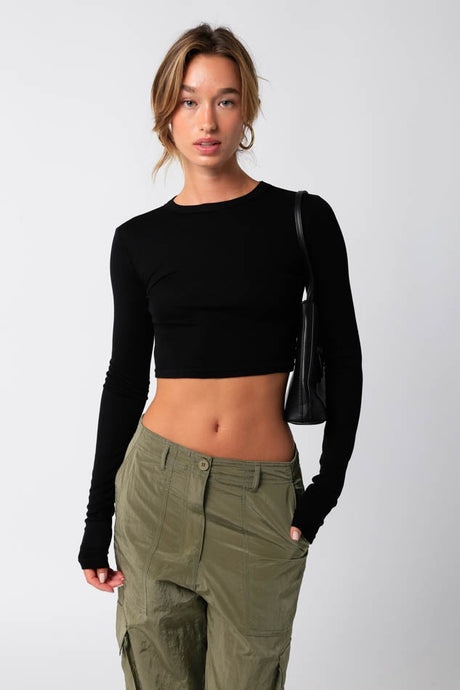 Maisie Crop Top-Black