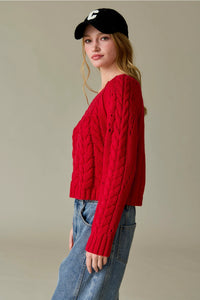 Mira Sweater-Red