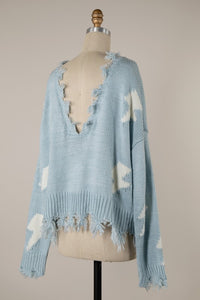 Libby Lightning Sweater-Blue