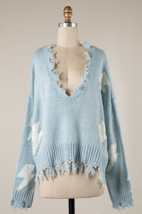 Libby Lightning Sweater-Blue