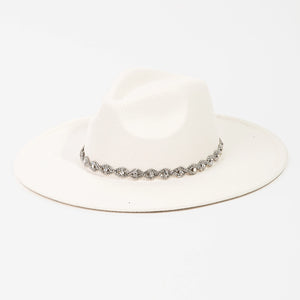 Rhinestone Hat-Ivory