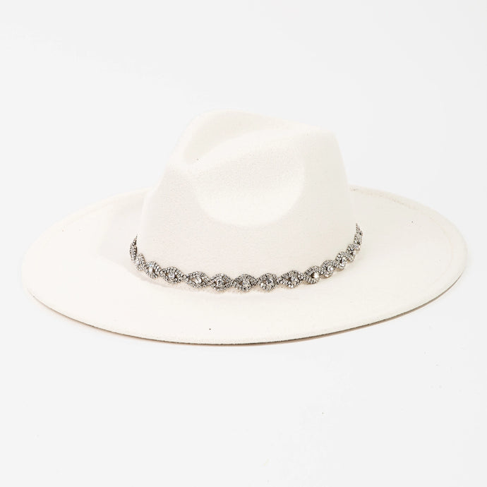 Rhinestone Hat-Ivory