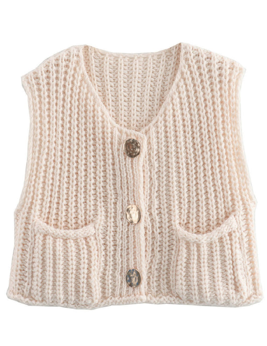 FINAL SALE Greer Sweater Vest-Ivory