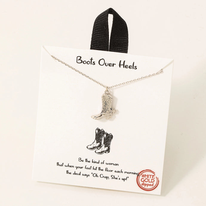 Boots Necklace-Silver