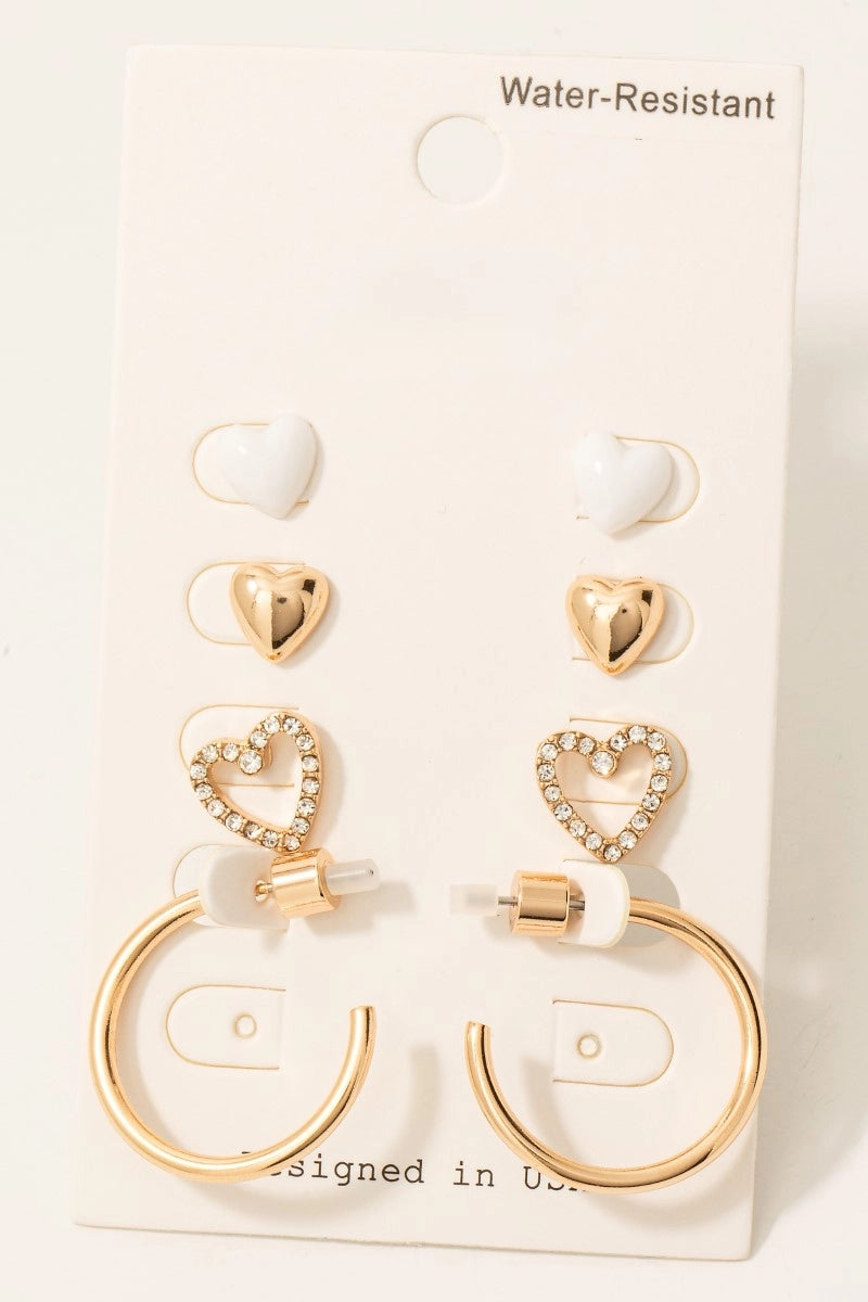 Heart Earrings Set