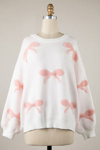 Bella Bow Sweater-Blush