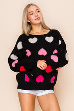 Nina Heart Sweater-Black