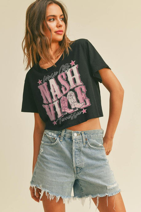 FINAL SALE Music City Cropped Tee