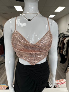 Valerie Crop Top-Rose Gold